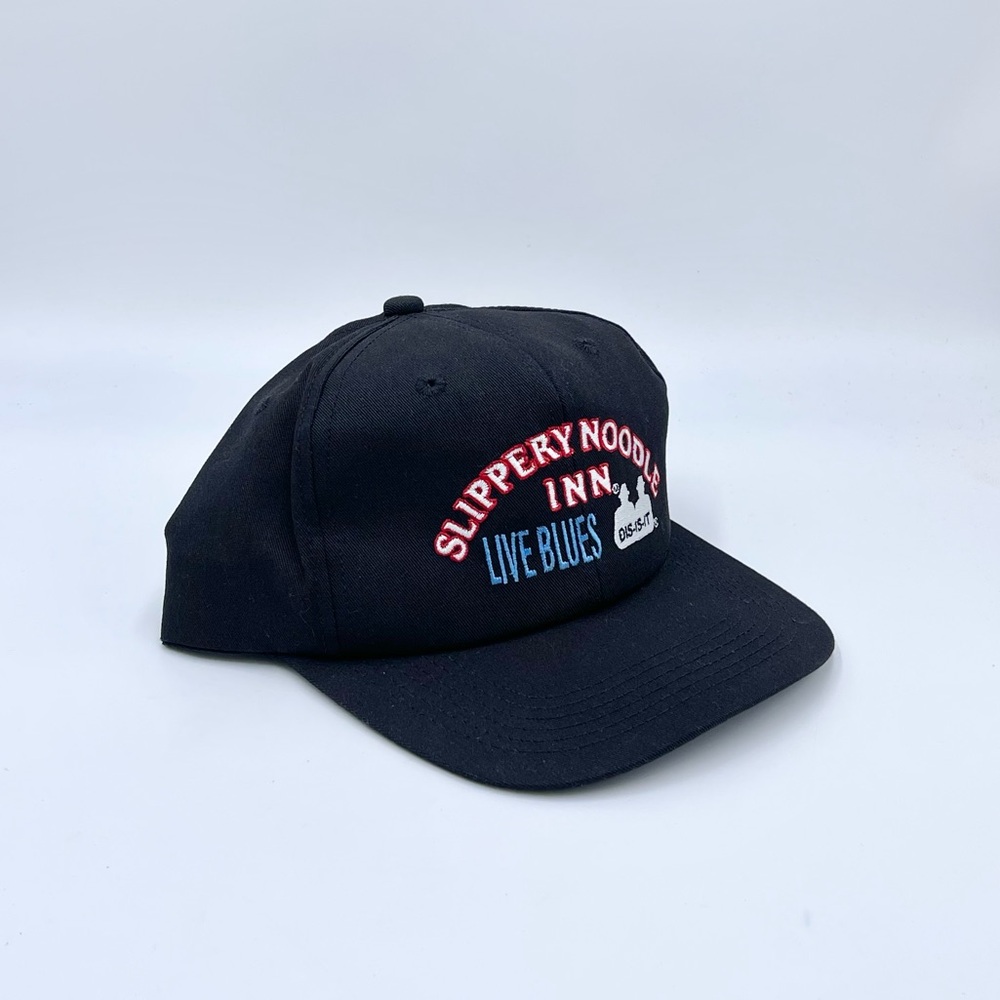 Vintage Slippery Noodle Inn Live Blues Bar StrapBack Black Hat Adult OS